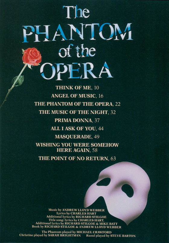 The Phantom Of The Opera - Vocal Selections
