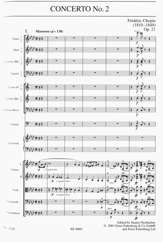Chopin【Concerto No.2 , Op.21】for Piano and Orchestra , F minor/f-Moll/Fa  mineur ショパン ピアノ協奏曲第2番