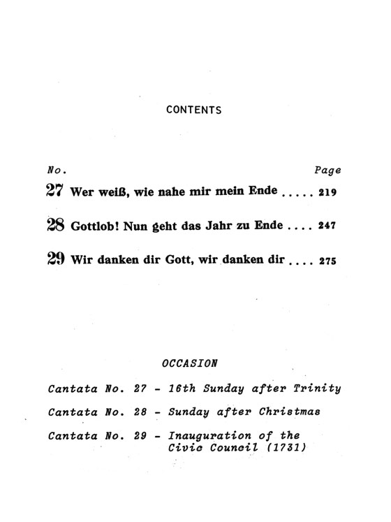 Bach【Cantatas Nos. 27-29】Volume 8 , Miniature Score