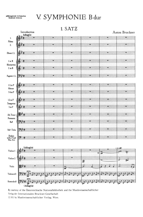 Bruckner【Ⅴ.Symphonie B-dur】／ブルックナー 交響曲第五番 変ロ長調 原典稿
