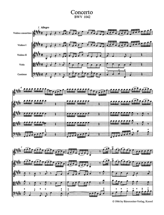 Bach【Konzerte in a-Moll und E-Dur】für Violine und Orchester BWV 1041, 1042 Bach【Konzerte in a-Moll und E-Dur】für Violine und Orchester BWV 1041, 1042