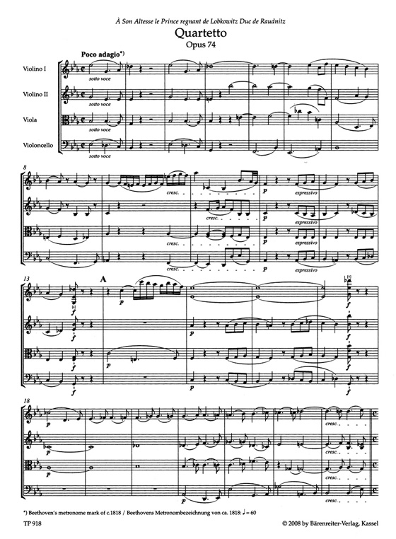 Beethoven【Streichquartett／String Quartets Op.74, Op.95】