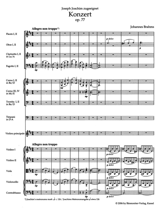 Brahms【Violinkonzert in D-Dur/Violin Concerto in D major, Op. 77】 Brahms【Violinkonzert in D-Dur/Violin Concerto in D major, Op. 77】