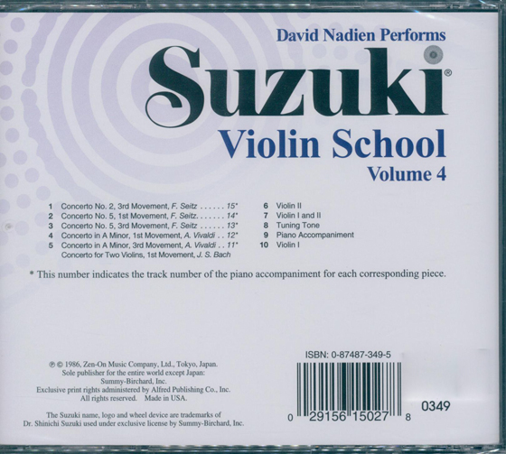 Suzuki Violin School Volume 4【CD】0349