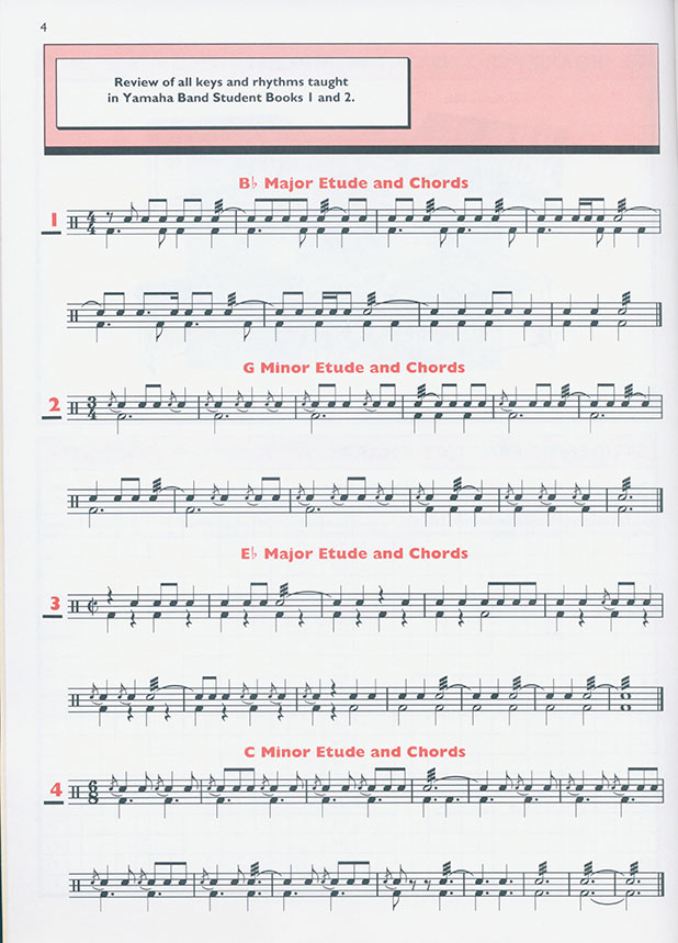 Yamaha Band Student Book 3 Combined Percussion(S. D. , B. C. , Access.／Key. Perc.)