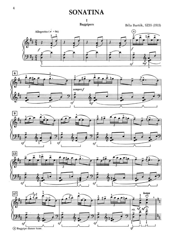 Bartók Sonatine for the Piano Edited by Maurice Hinson