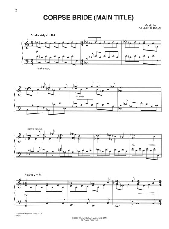 Corpse Bride (Main Title) from Corpse Bride / Original Sheet Music Edition