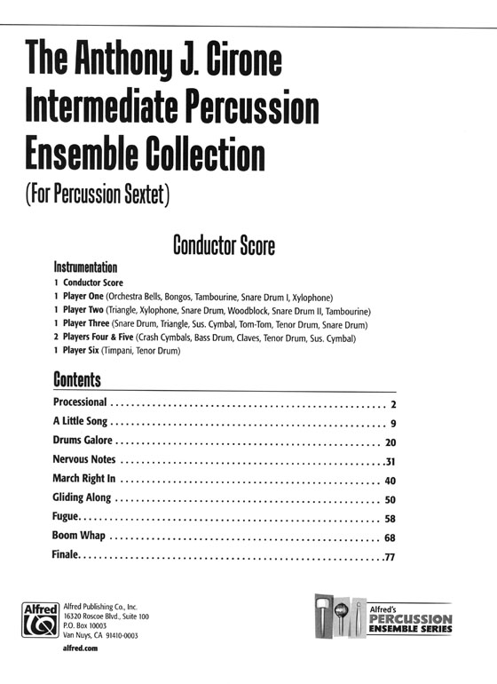 The Anthony J. Cirone Intermediate Percussion Ensemble Collection  (For Percussion Sextet)