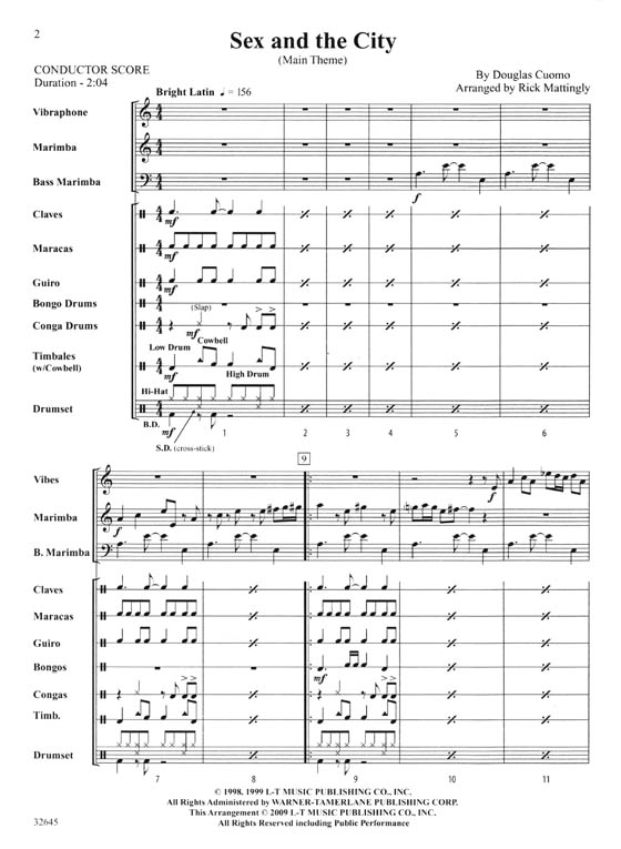 Sex and the City (Main Theme)‧Cuomo/arr. Mattingly for Percussion Ensemble Sex and the City (Main Theme)‧Cuomo/arr. Mattingly for Percussion Ensemble