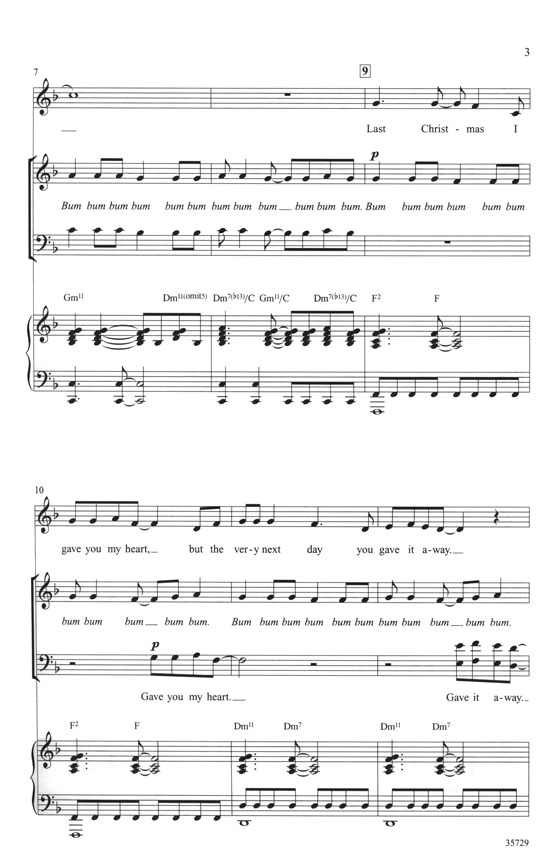 Last Christmas SATB with Piano Last Christmas SATB with Piano
