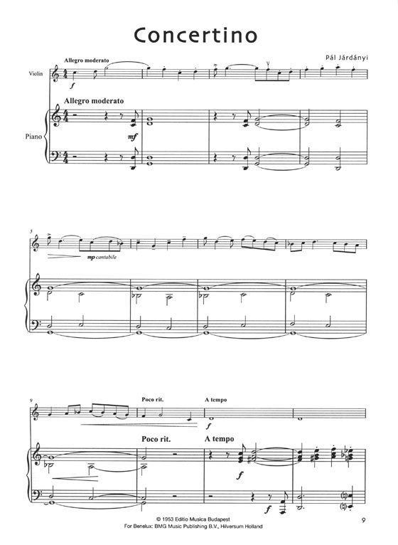 Pál Járdányi Concertino Violin & Piano