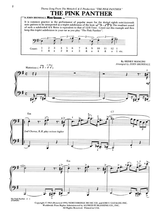 【The Pink Panther】John Brimhall Popular Piano Teaching Piece 【The Pink Panther】John Brimhall Popular Piano Teaching Piece