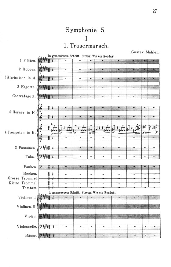 Mahler Symphonie 5 cis moll／マーラー 交響曲第五番 嬰ハ短調