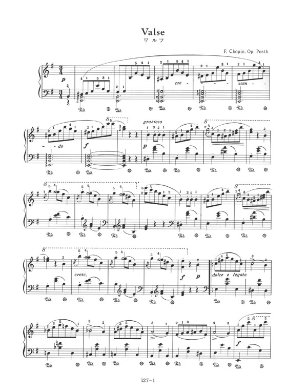 F. Chopin Valse Posth.／ワルツ 遺作 for Piano