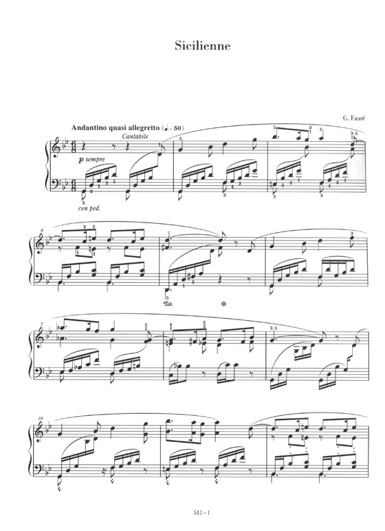 G. Fauré Sicilienne／シシリエンヌ for Piano
