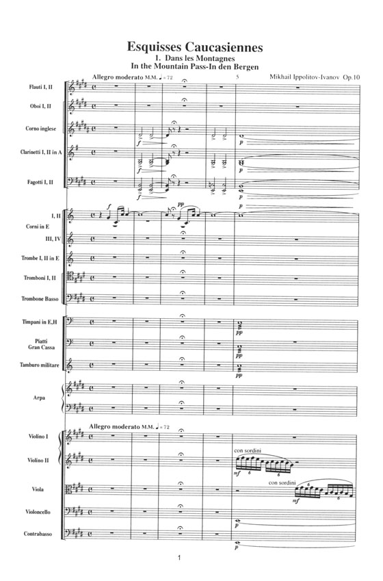 Ippolitov-Ivanov Esquisses Caucasiennes Suite Op. 10 組曲「コーカサスの風景」