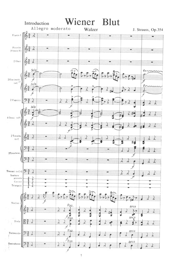 Strauss Wiener Blut Walzer Op. 354 ウィンナ気質