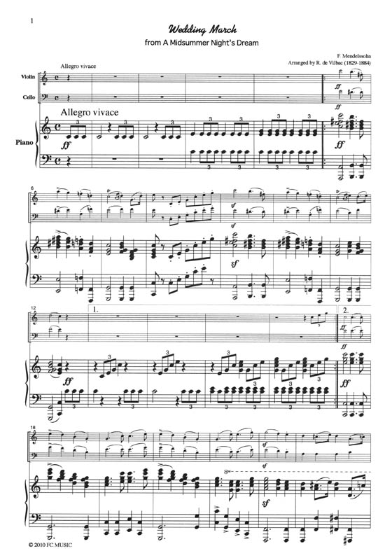 Mendelssohn 結婚行進曲 for Piano Tiro