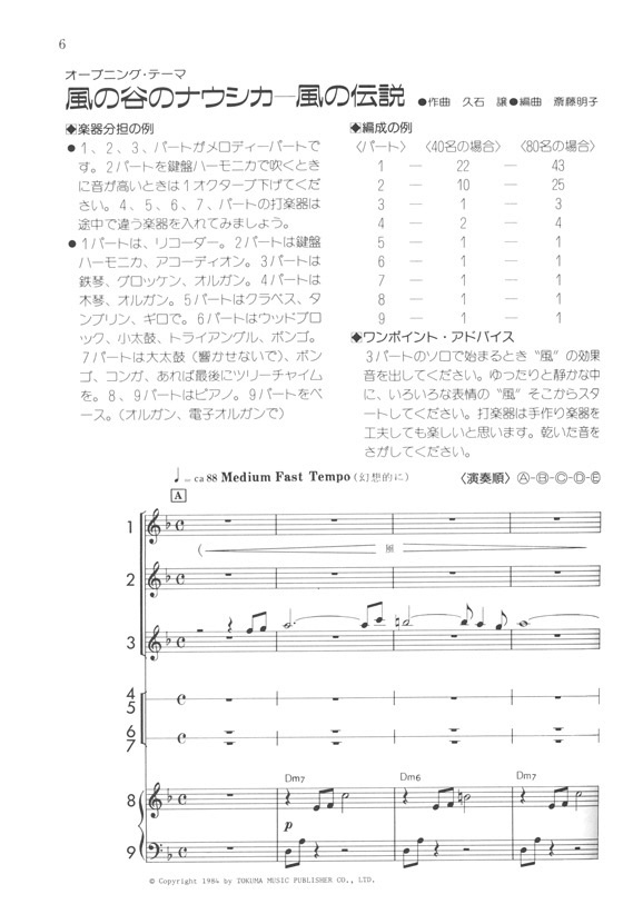 演奏会用 小学校の器楽合奏 風の谷のナウシカ