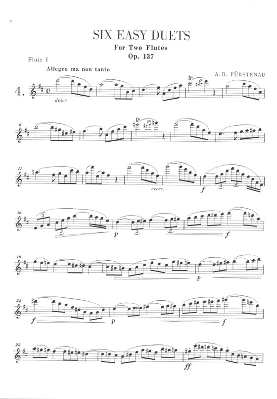 A. B. Fürstenau Six Duets OP. 137 for Two Flutes Vol. Ⅱ