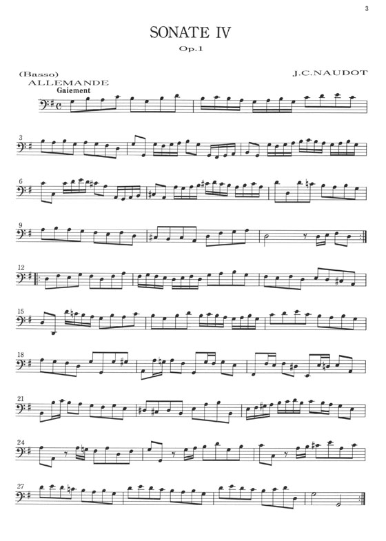 J. C. Naudot Sonate Op. 1-4 Flúte et Basse Continue