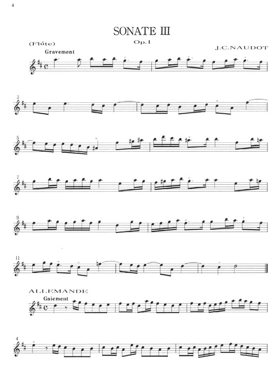 J. C. Naudot Sonate Op. 1-3 Flúte et Basse Continue