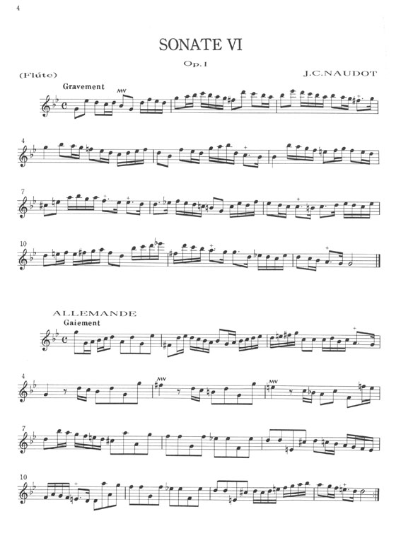 J. C. Naudot Sonate Op. 1-6 Flúte et Basse Continue