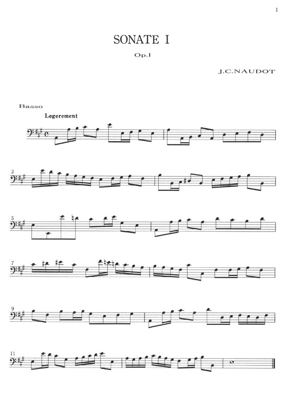 J. C. Naudot Sonate Op. 1-1, 2 Flúte et Basse Continue