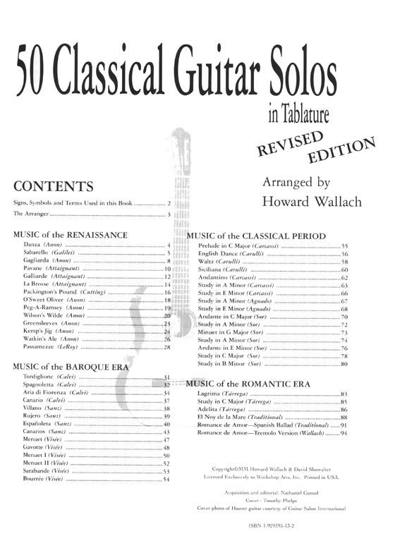 50 Classical Guitar Solos in Tablature