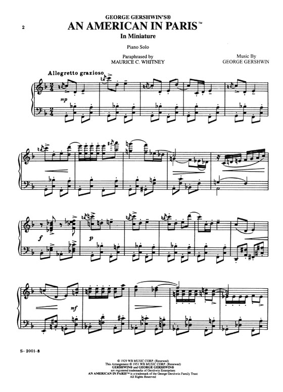 The Piano Works of George Gershwin An American in Paris in Miniature (Solo Piano) The Piano Works of George Gershwin An American in Paris in Miniature (Solo Piano)