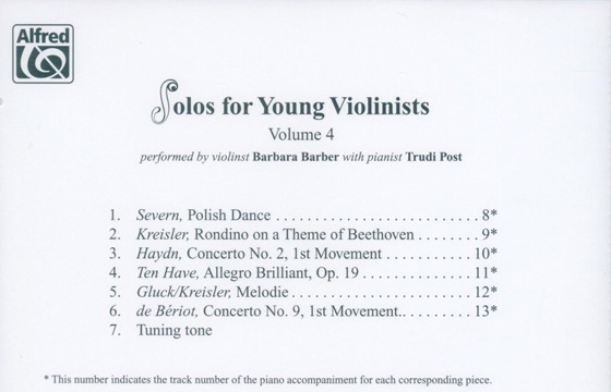 Solos for Young Violinists Volume 4【CD】8014X