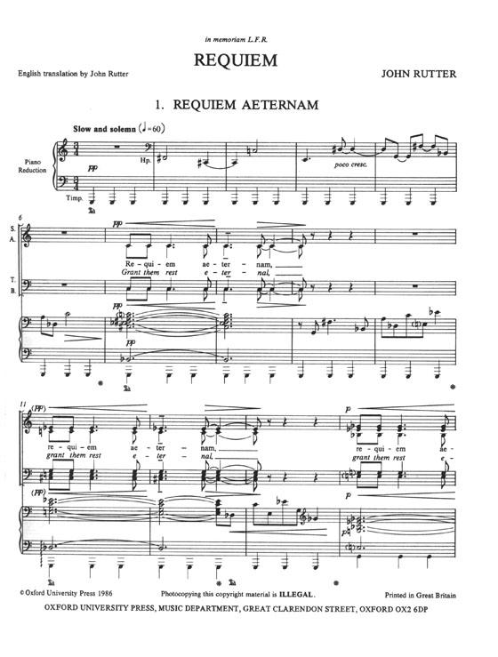 John Rutter Requiem Vocal Score