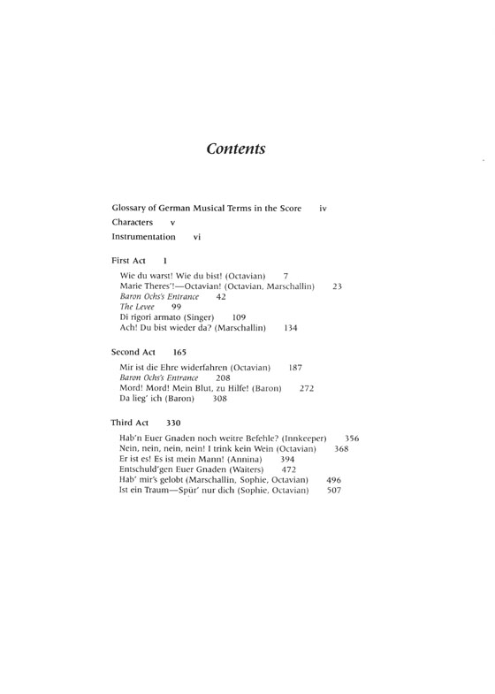 Richard Strauss Der Rosenkavalier in Full Score Richard Strauss Der Rosenkavalier in Full Score