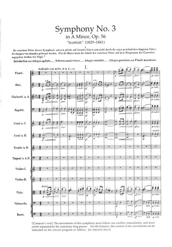 Mendelssohn Symphony No. 3 in A Minor, Op. 56 "Scottish" Dover Miniature Scores