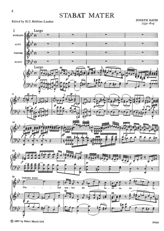 Haydn Stabat Mater Vocal Score