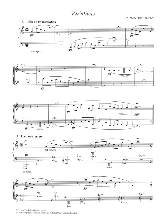 Benjamin Britten Variations (1965) for Piano