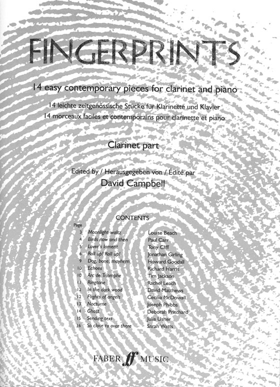 Finger Prints 14 Easy Contemporary Pieces for Clarinet and Piano