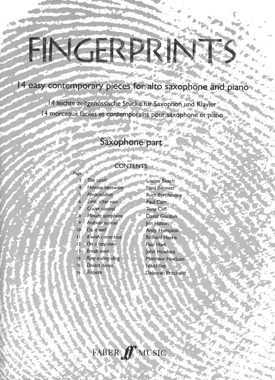 Finger Prints 14 Easy Contemporary Pieces for Alto Saxophone and Piano