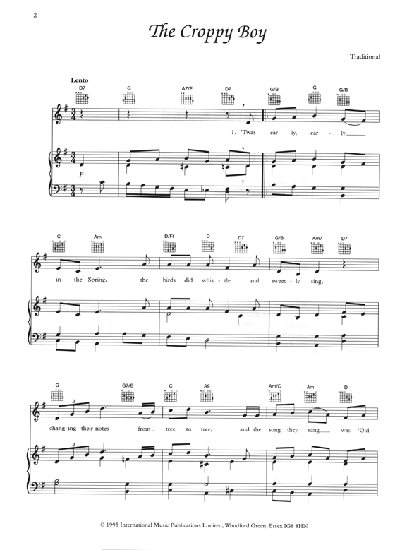 Songs Of Ireland arranged for Piano, Vocal and Guitar