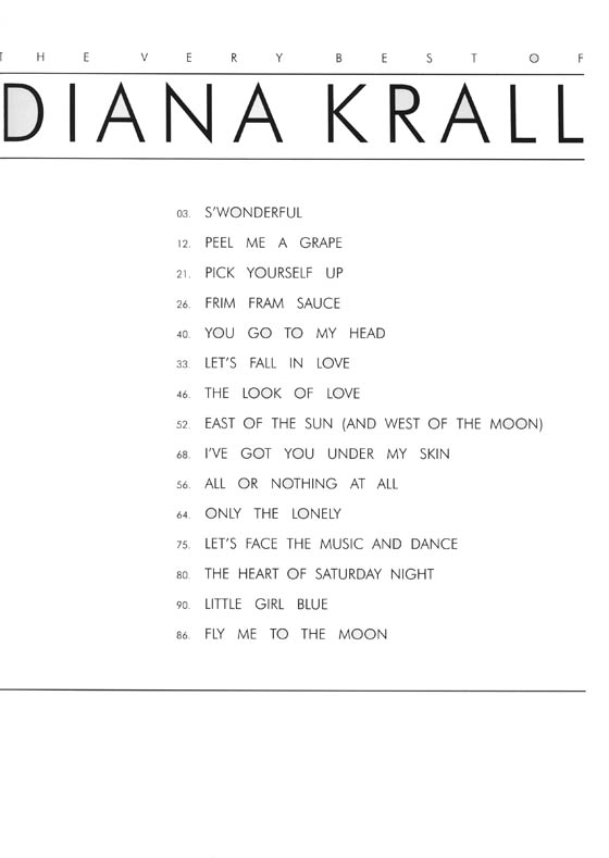 The Very Best of Diana Krall Piano／Vocal／Guitar