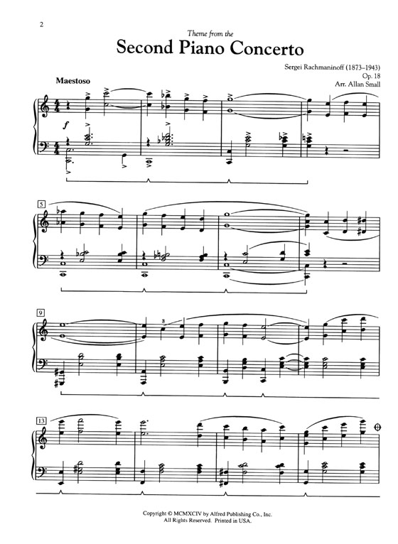 Rachmaninoff【Theme from Second Piano Concerto】for Piano Solo