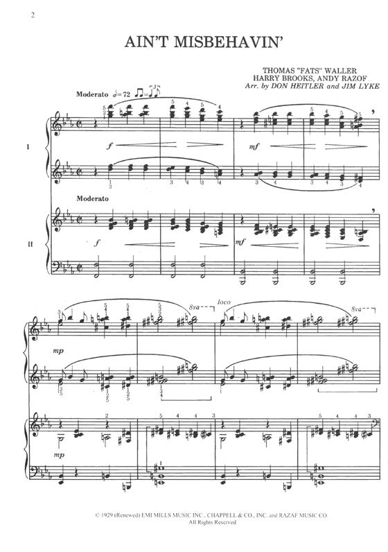 15 Arrangements of American Classics for Two Pianos, Four Hands