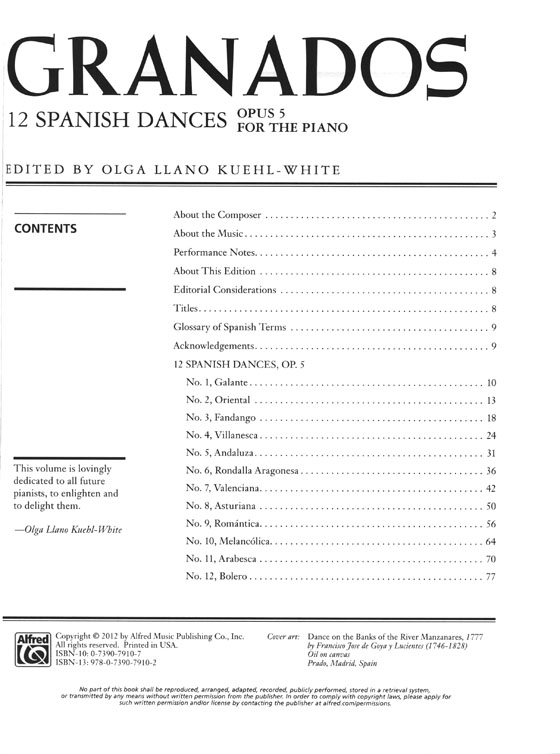 Granados 12 Spanish Dances Opus 5 for the Piano