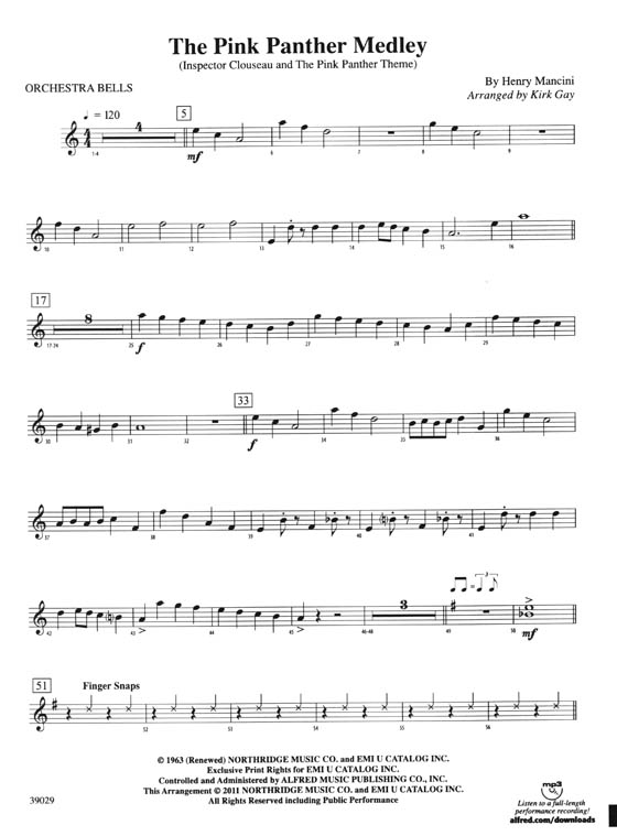 The Pink Panther Medley (Inspector Clouseau and The Pink Panther Theme) for Percussion Octet and Bass Guitar The Pink Panther Medley (Inspector Clouseau and The Pink Panther Theme) for Percussion Octet and Bass Guitar