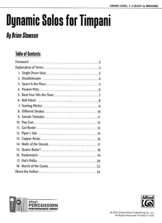 Dynamic Solos for Timpani By Brian Slawson