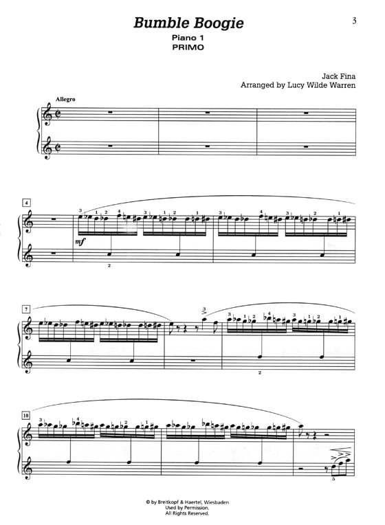 Fina Bumble Boogie Late Intermediate Piano Ensemble - Two Pianos, Eight Hands