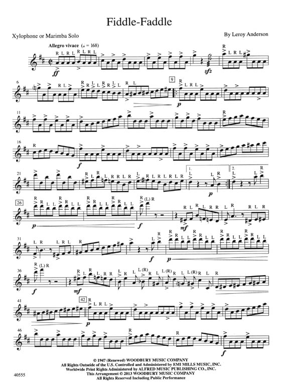 Fiddle-Faddle (For Solo Xylophone or Marimba with Piano Accompaniment) By Leroy Anderson Fiddle-Faddle (For Solo Xylophone or Marimba with Piano Accompaniment) By Leroy Anderson