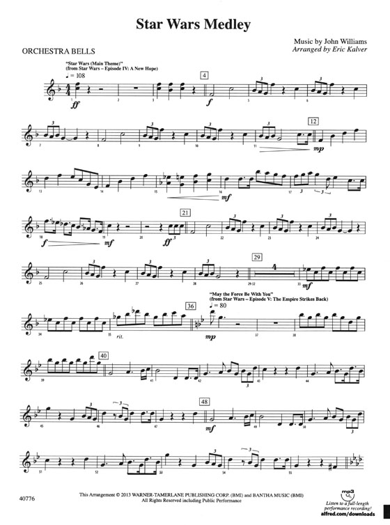 Star Wars Medley Music by John Williams Alfred's Pop Percussion Ensemble Series Star Wars Medley Music by John Williams Alfred's Pop Percussion Ensemble Series