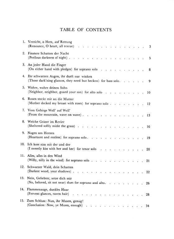 Johannes Brahms Neue Liebeslieder Op. 65 for Mixed Chorus with Soprano, Alto, Tenor and Bass Solos, Four-Hand Piano Accompaniment