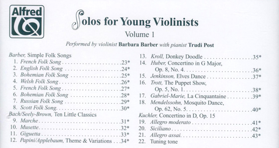 Solos for Young Violinists Volume 1【CD】8011